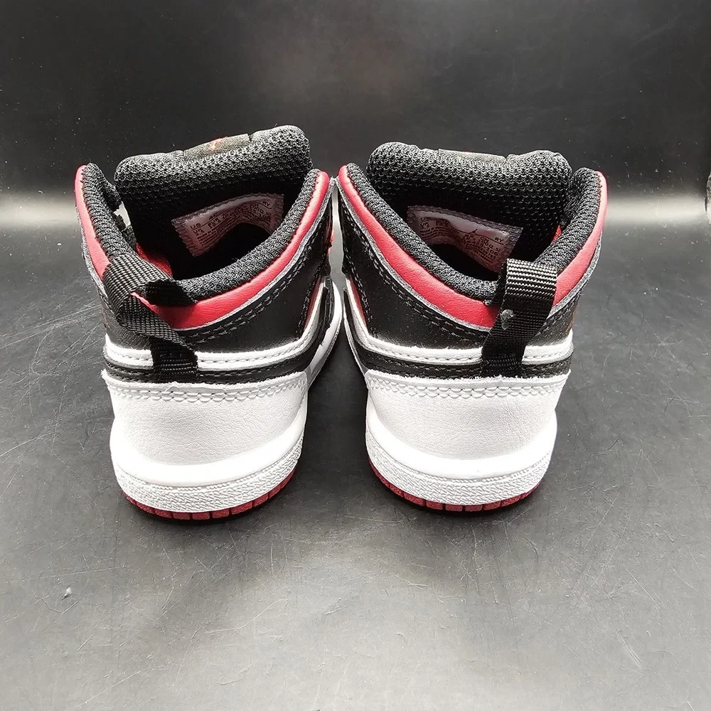 JORDAN 1 MID TODDLER WHITE / GYM‎ RED-BLACK DQ8425 106 SIZE 4C